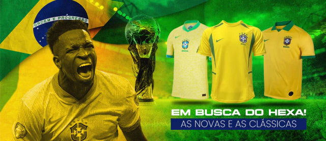 Camisas da Copa 26 originais e licenciadas. Encontre a camisa da sua seleção favorita com entrega rápida e preço justo. Compre agora!